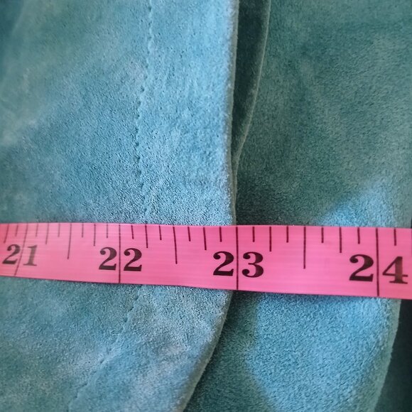 Jessica Holbrook Light Blue/Turquoise Suede Leather Jacket Women's 2X - Picture 2 of 6
